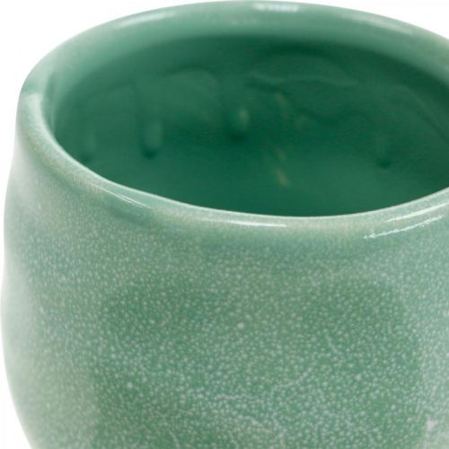 Floristik24 Mini cachepot, vaso in ceramica, lanterna decorativa, vaso per piante motivo a onde Ø8cm 6pz