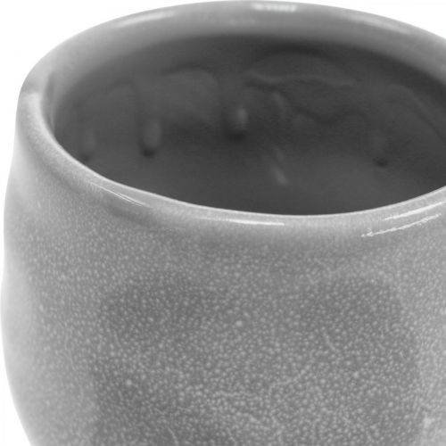 Prodotto Cachepot in ceramica, mini vaso per piante, decoro in ceramica, motivo a onde lanterna Ø8cm 6pz