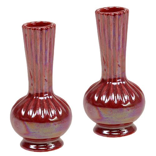 Floristik24 Mini Vaso Ø5cm H10cm Madreperla Rosso 6pz