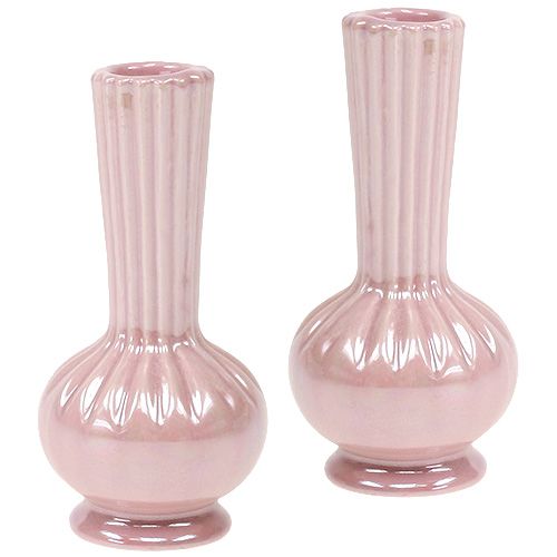 Floristik24 Mini vaso madreperla rosa Ø5cm H10cm 6pz