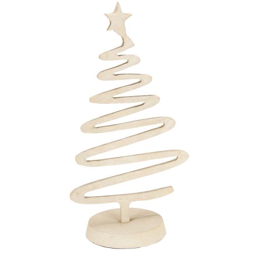 Mini albero di Natale decorazione in metallo argilla ottica beige H30cm