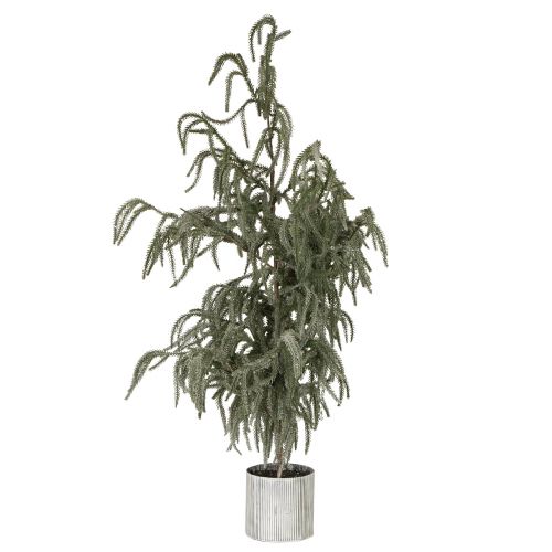 Mini albero di Natale in vaso con neve invernale 45x110 cm