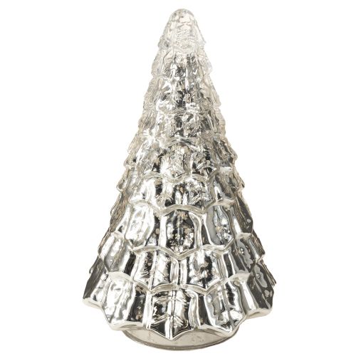 Mini albero di Natale con illuminazione a LED argento oro 28cm