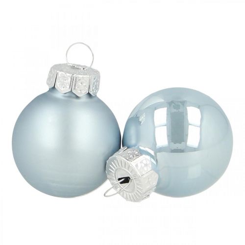 Mini pallina di Natale in vetro blu lucido/opaco Ø2,5cm 24p