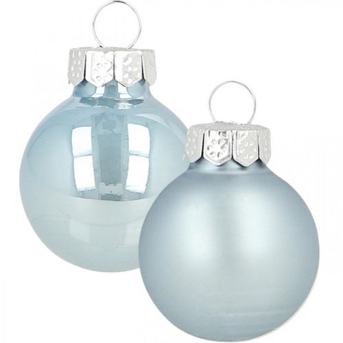 Prodotto Mini pallina di Natale in vetro blu lucido/opaco Ø2,5cm 24p