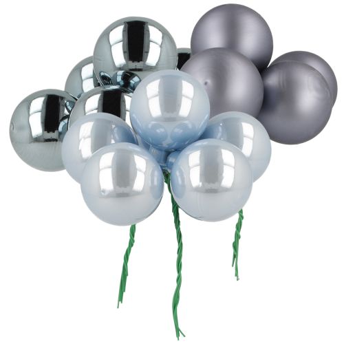 Mini palline di Natale in vetro blu opaco metallizzato 40mm 32 pezzi