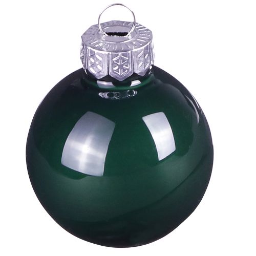 Prodotto Mini palline di Natale in vetro smaltato verde Ø3cm 22 pz