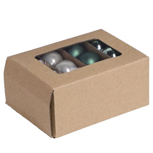 Mini palline di Natale vetro verde madreperla grigio Ø3cm 22 pz | Floristik24.it
