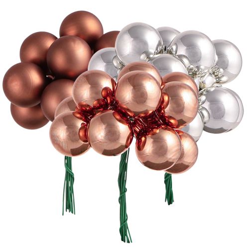 Floristik24 Mini Palline di Natale filo albicocca argento Ø25mm 140 pz