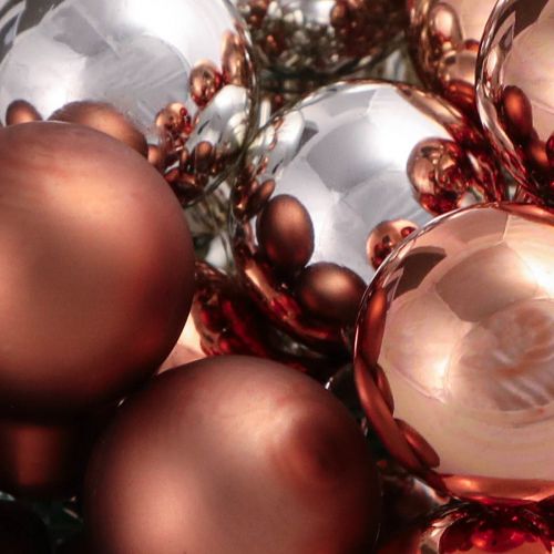 Prodotto Mini Palline di Natale filo albicocca argento Ø25mm 140 pz