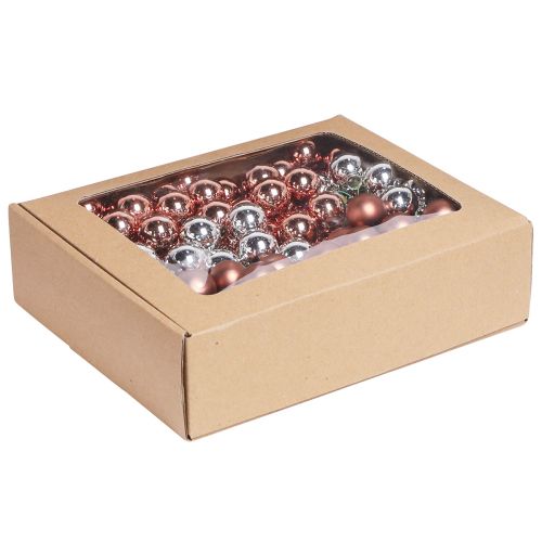 Prodotto Mini Palline di Natale filo albicocca argento Ø25mm 140 pz