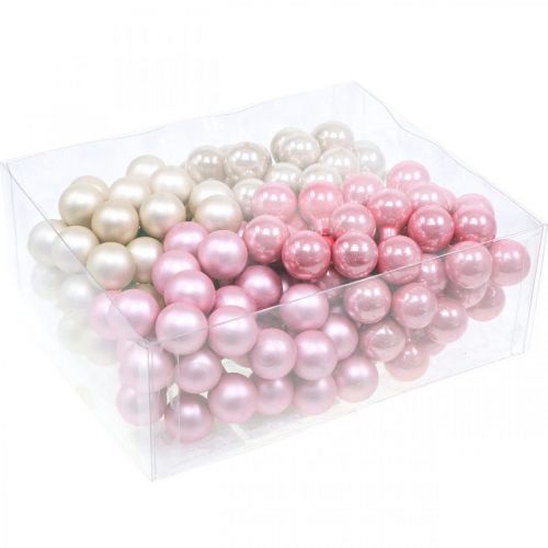 Prodotto Mini palline di Natale su filo Ø20mm vetro rosa 140p