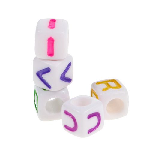 Floristik24 Mini cubo con lettere 7mm colorato 90g