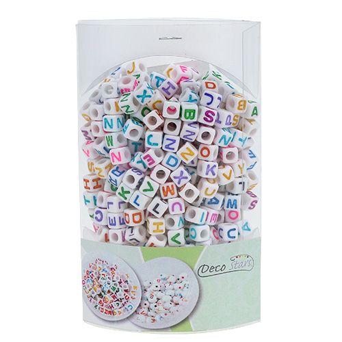 Floristik24 Mini cubo con lettere 7mm colorato 90g
