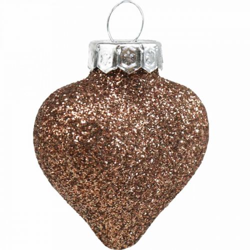 Floristik24 Mini decorazione per albero di Natale mix di vetro marrone assortito 4 cm 12 pezzi