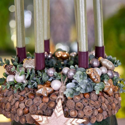 Floristik24 Mini decorazione per albero di Natale mix di vetro marrone assortito 4 cm 12 pezzi