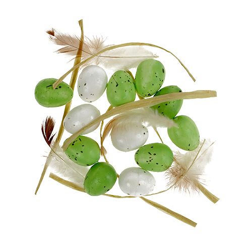 Floristik24 Mini uovo verde-bianco 2,5 cm 48 pz