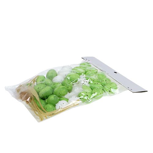 Floristik24 Mini uovo verde-bianco 2,5 cm 48 pz