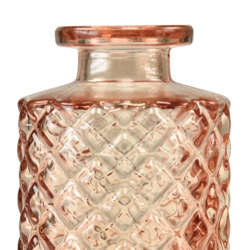 Floristik24 Mini vaso in vetro aspetto cristallo di diamante marrone H13,5 cm 4 pezzi