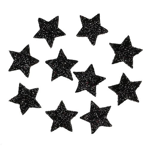 Floristik24 Mini stella glitter nera 2,5 cm 96 pezzi