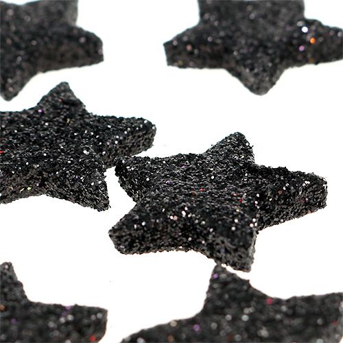 Prodotto Mini stella glitter nera 2,5 cm 96 pezzi