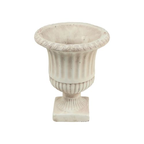 Mini vaso per piante tazza vaso da fiori decorativo in cemento antico H16,5 cm