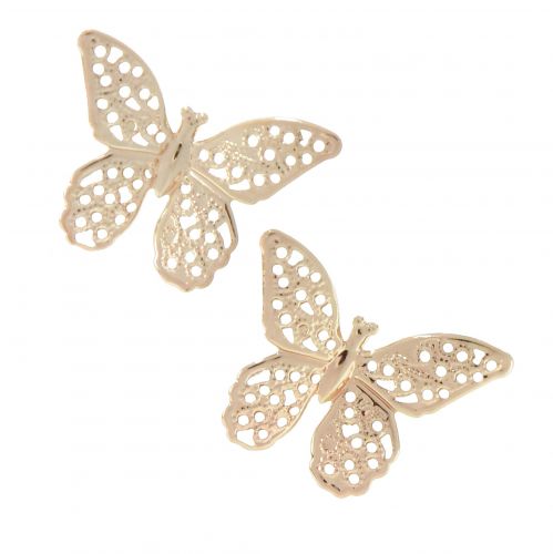 Floristik24 Mini farfalle decorazione a dispersione in metallo dorato 3 cm 50 pz