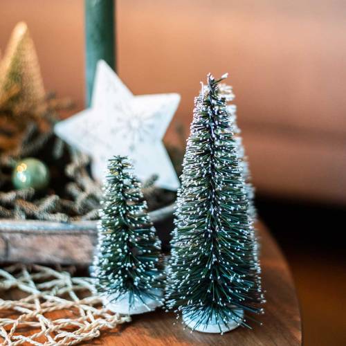 Prodotto Mini decorazione per albero di Natale Albero di Natale con neve 10 cm 4 pz