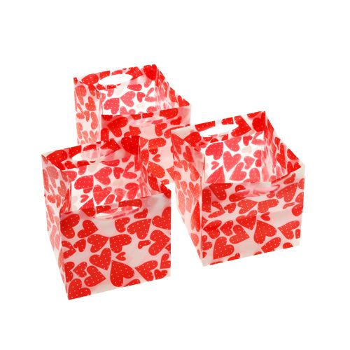 Mini sacchetti di plastica rosso 6,5 cm x 6,5 cm 12 pezzi