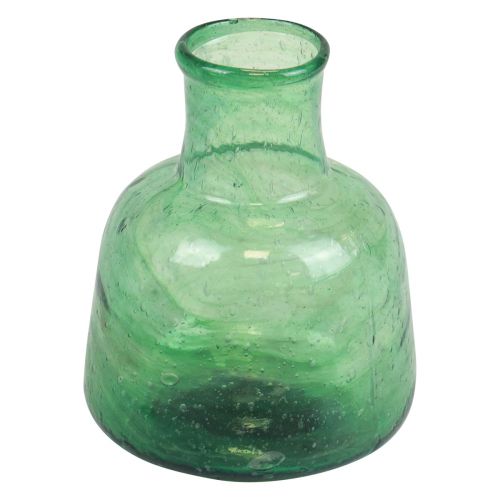 Floristik24 Mini vaso da fiori in vetro verde Ø8,5 cm H11 cm