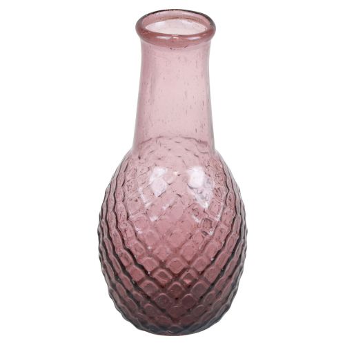 Prodotto Mini Vaso Vaso in vetro viola Vaso per fiori Diamanti in vetro Ø6cm H12cm