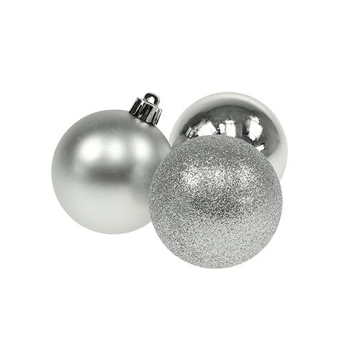 Floristik24 Mini pallina di Natale argento Ø3cm 14pz