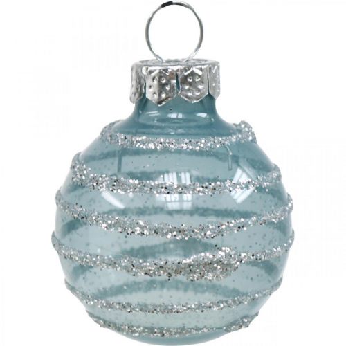 Mini palline di Natale blu vero vetro Ø3cm 9pz