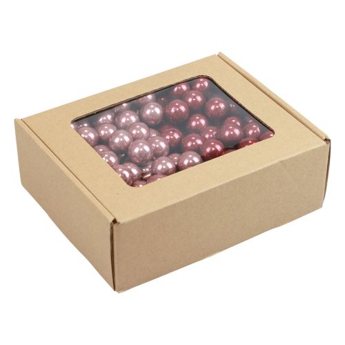 Prodotto Mini palline di Natale in filo di vetro rosa bordeaux Ø2,5 cm 140 pz