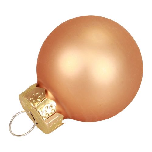 Prodotto Mini palline di Natale in vetro albicocca lucido/opaco Ø2,5cm 20 pz