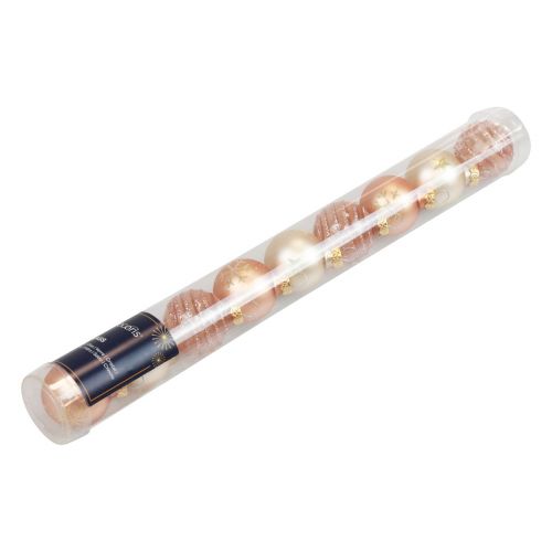 Floristik24 Mini palline di Natale palline di vetro crema rame Ø3cm 9pz