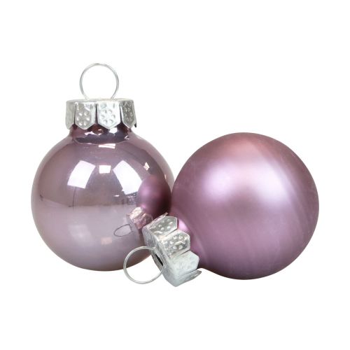 Mini palline di Natale in vetro lilla viola lucido/opaco Ø2,5cm 20pz