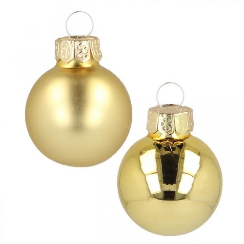 Floristik24 Mini palline di Natale in vetro oro Ø2,5cm 24pz