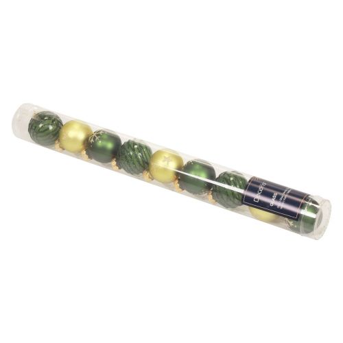 Floristik24 Mini palline di Natale in vetro verde oro palline di vetro Ø3cm 9pz