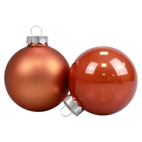 Floristik24 Mini palline di Natale in vetro palline di vetro rosso-marrone Ø4cm 24 pz