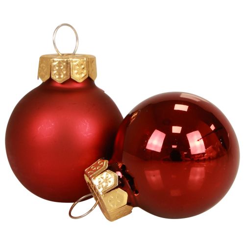 Floristik24 Mini palline di Natale rosse opache/lucide Ø2,5 cm 20 pz