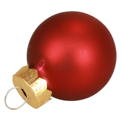 Floristik24 Mini palline di Natale rosse opache/lucide Ø2,5 cm 20 pz