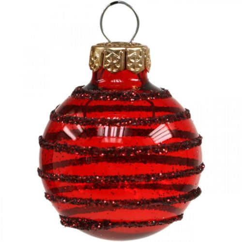 Prodotto Mini palline di Natale rosse in vero vetro Ø3cm 9 pz