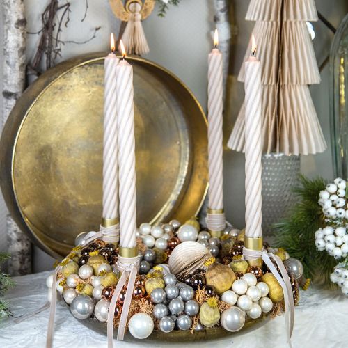 Floristik24 Mini palline di Natale su filo di vetro arancione Ø2,5cm 140 pz