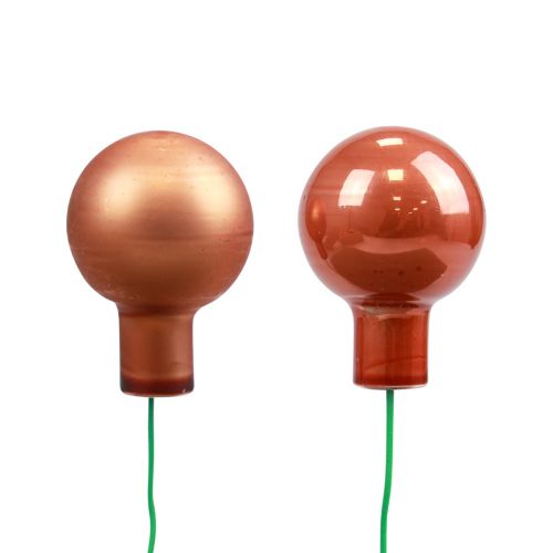 Prodotto Mini palline di Natale su filo vetro rosso arancio Ø2cm 140 pz