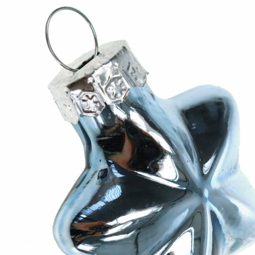 Floristik24 Mini addobbi per albero di Natale mix assortiti in vetro bianco, blu 12 pezzi