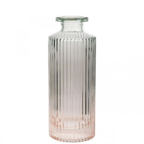 Floristik24 Mini vaso bottiglia decorativa in vetro trasparente marrone retrò Ø5cm H13,5cm