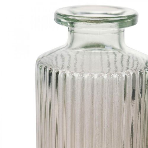 Floristik24 Mini vaso bottiglia decorativa in vetro trasparente marrone retrò Ø5cm H13,5cm