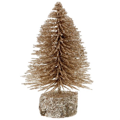 Mini albero di Natale oro con glitter 6pz