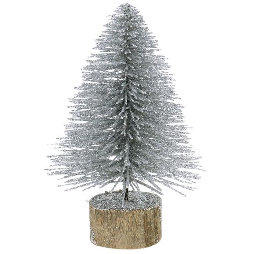 Floristik24 Decorazioni natalizie Albero di Natale argento con glitter 6 pezzi